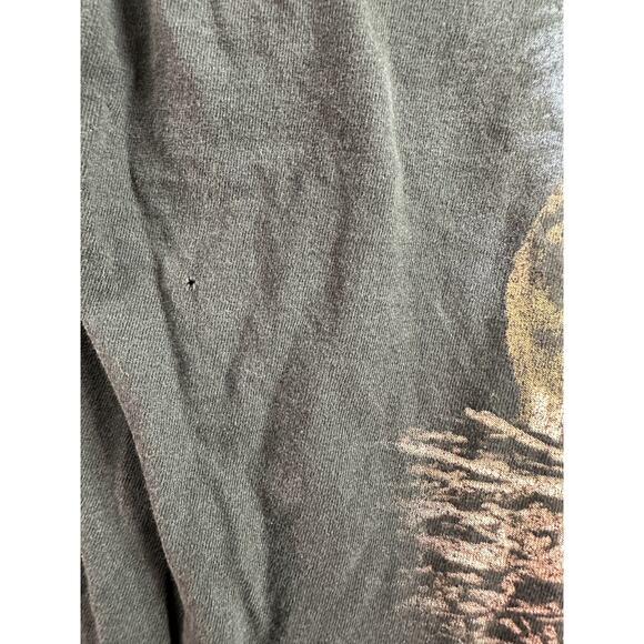 VINTAGE Wolf Shirt Mens XL Black Double Sided Howl At The Moon TNT 90s - Picture 11 of 12